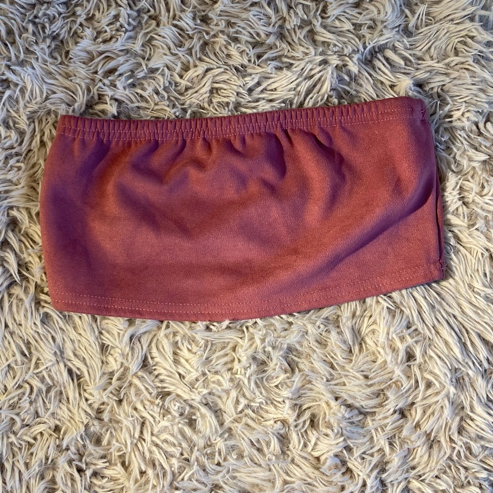 Missguided suede bandeau in pink